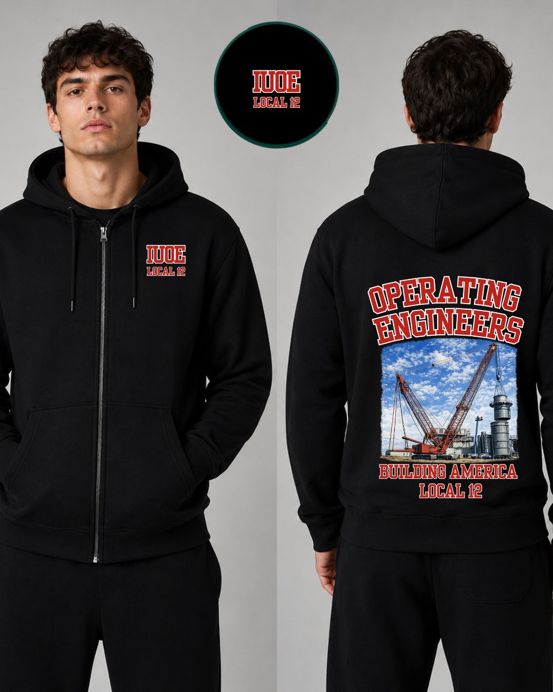 OE Red Crane Zip-UP Hoodie
