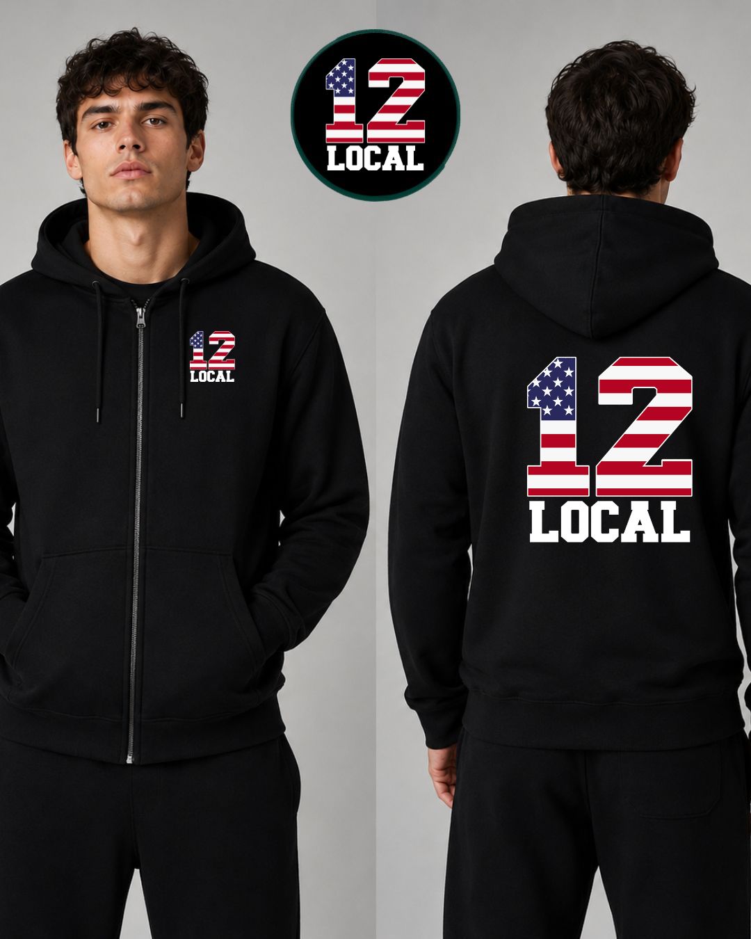 12 Local Zip-Up Hoodie