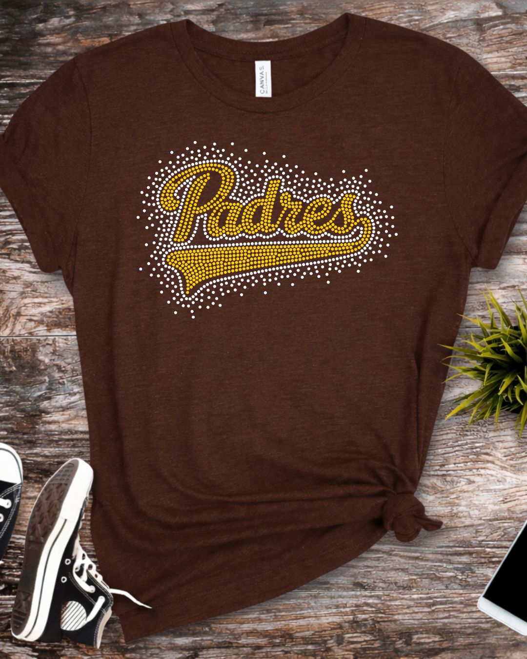 Padres Rhinestone Scatter Bella Canvas T-Shirt