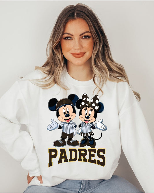 Padres Bundle M & M #3 Design Women's Gildan Crew Sweatshirt