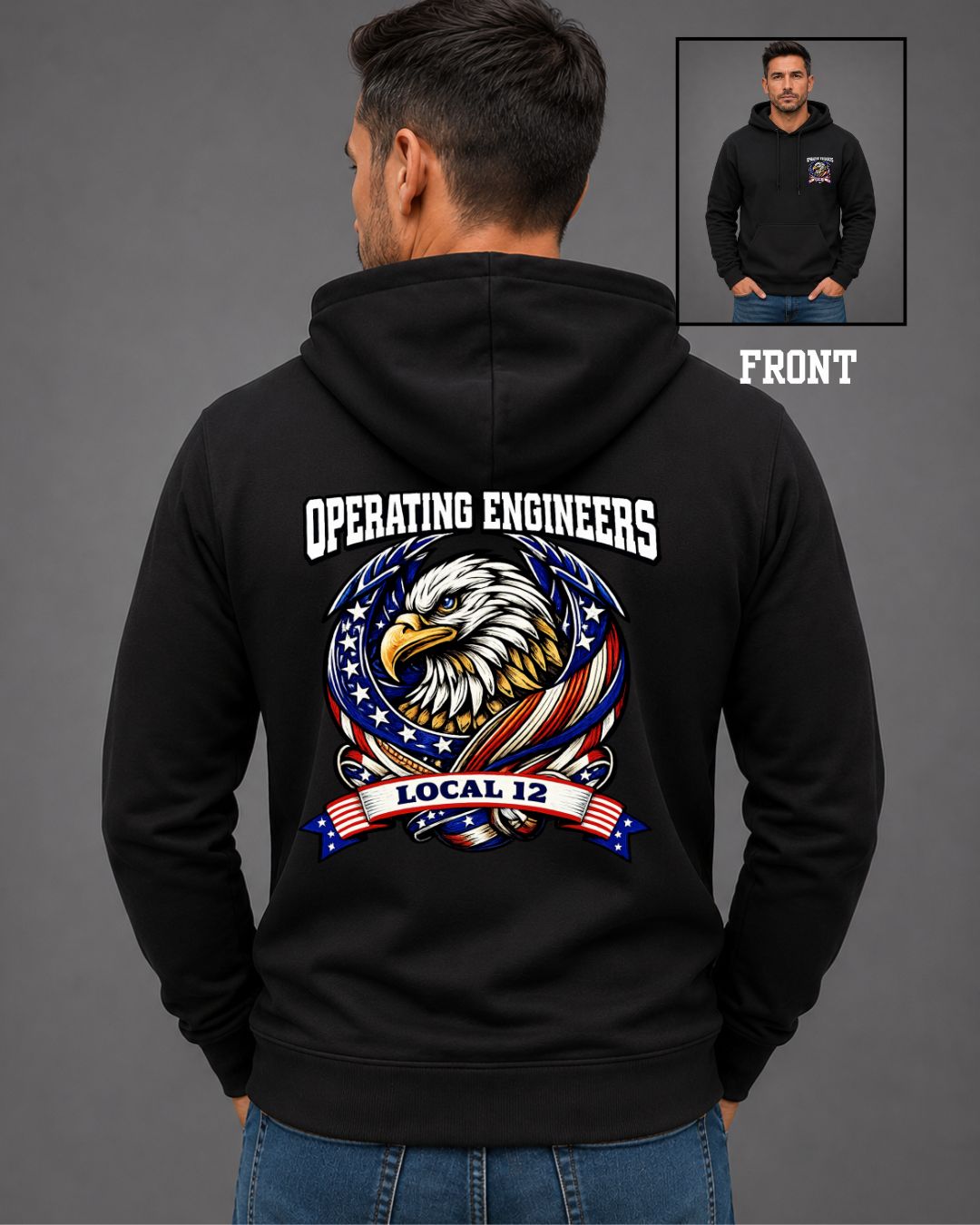OE Eagle Local 12 Zip-Up  Hoodie