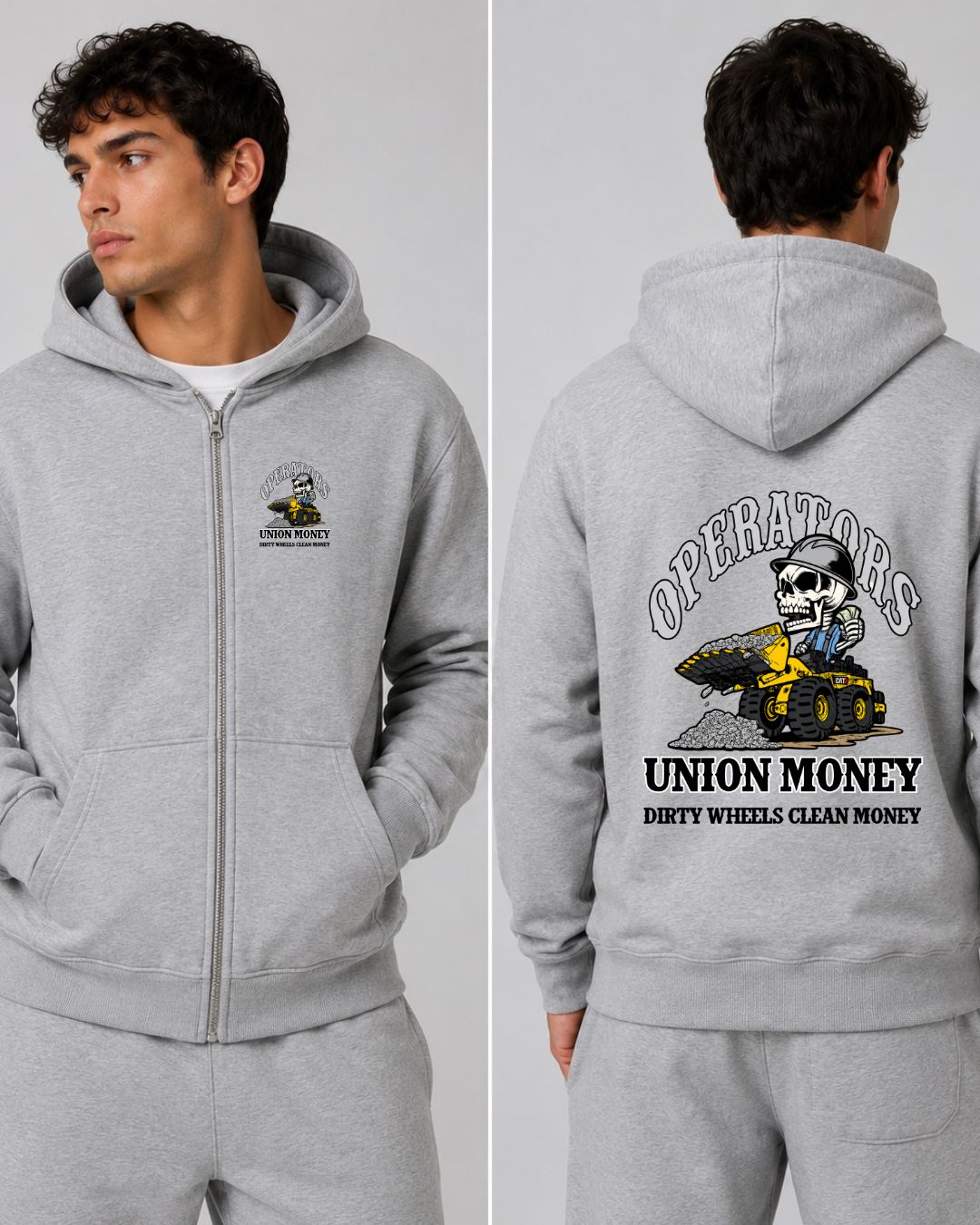 Operators Union Money Dirty Wheels Clean Money Zip-Up Hoodie