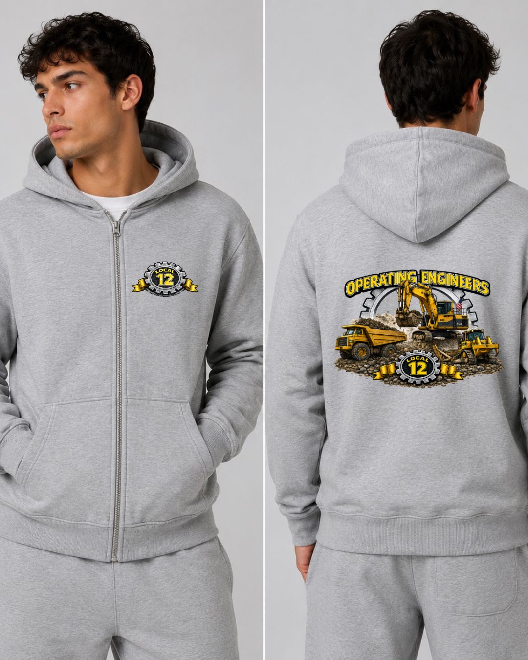 Operating Engineers Local 12 Ribbon Zip-Up Hoodie