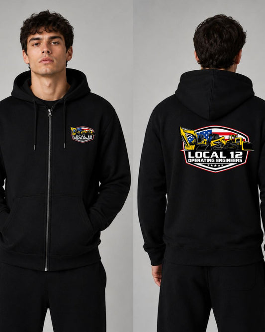 Local 12 Logo with flag Zip-Up Hoodie