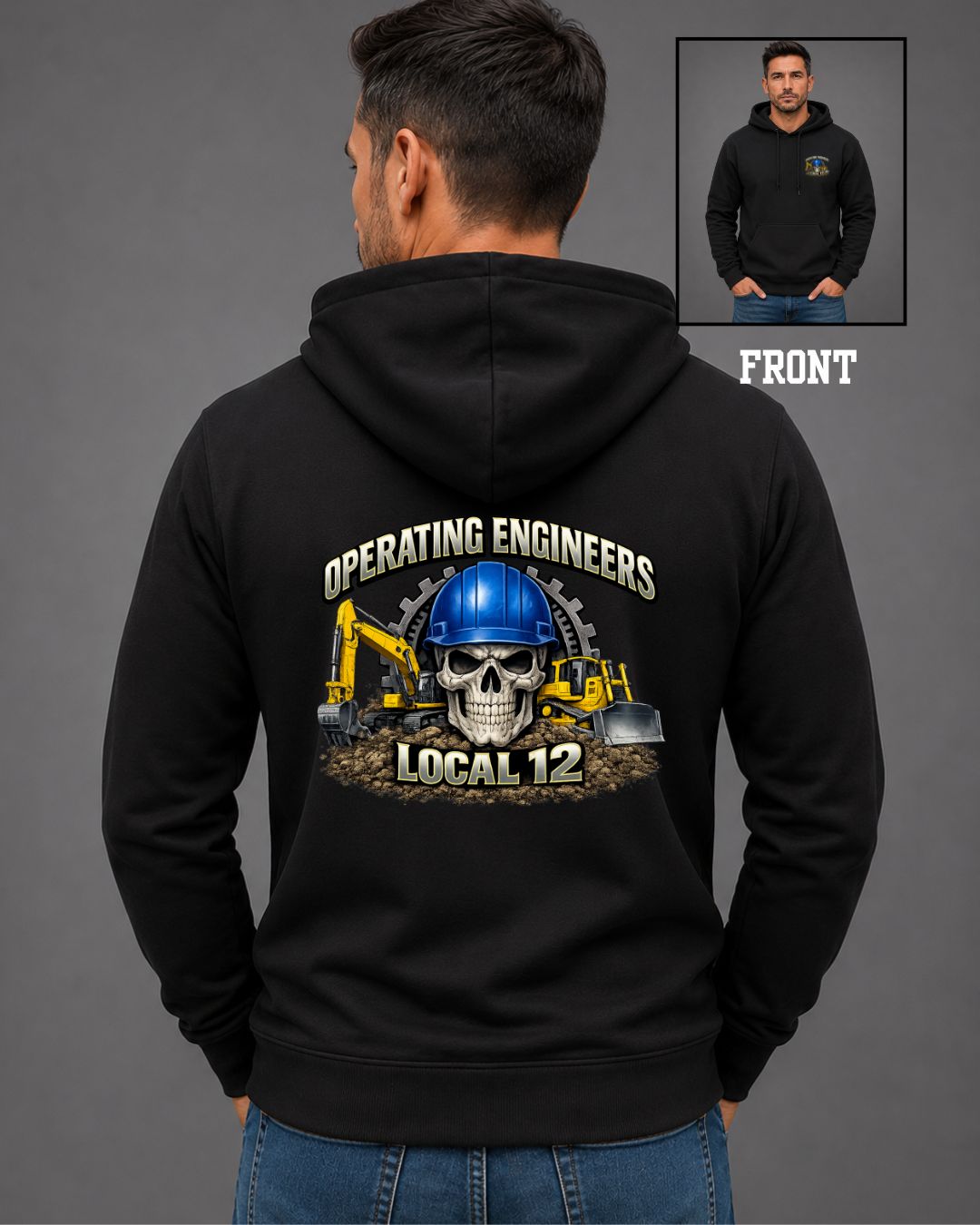 Operating Engineers Local 12 Skull Machinery Hoodie