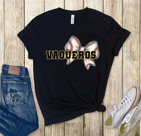 Cute Coquette Vaqueros Baseball Bow