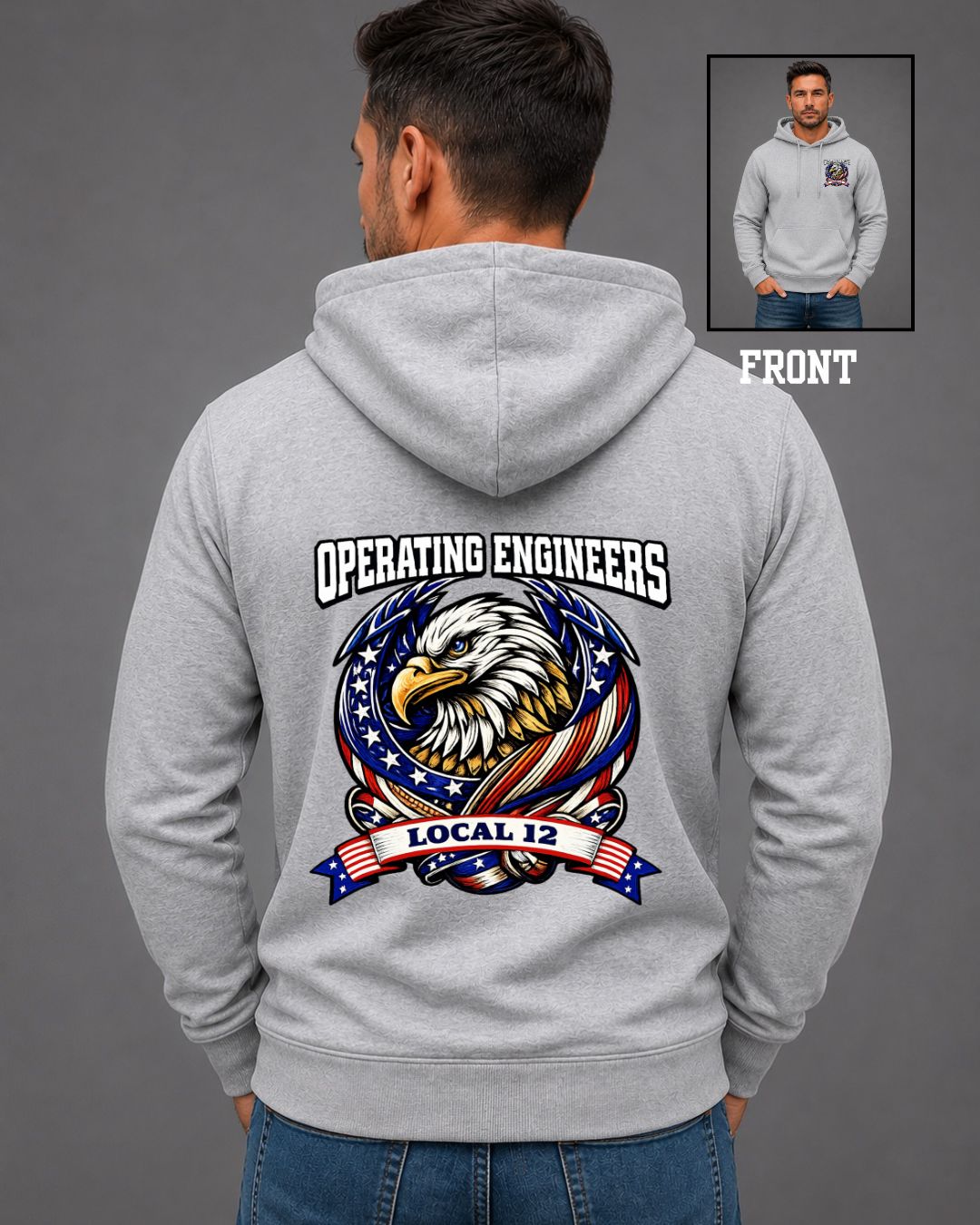 OE Eagle Local 12 Zip-Up  Hoodie