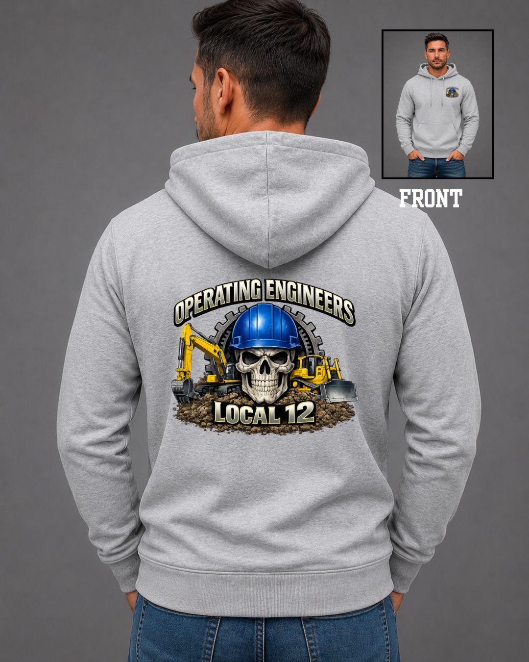 Operating Engineers Local 12 Skull Machinery Hoodie