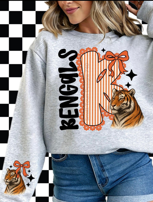 CINCINNATI BENGALS SEERSUCKER  WOMEN'S CREW