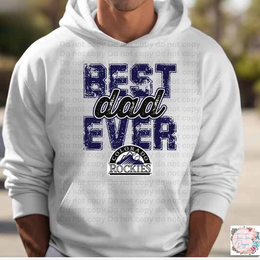 Best Dad Ever Colorado Rockies Hoodie