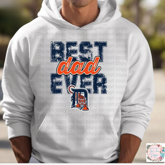 Best Dad Ever Detroit Tigers Hoodie