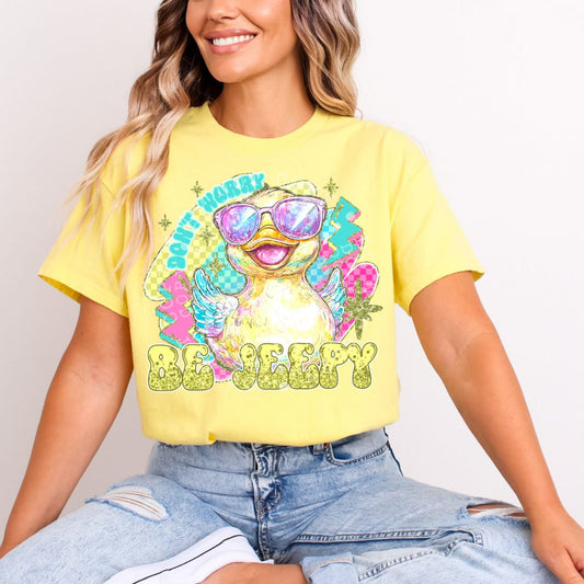 Don't Worry Be Jeepy on Butter Comfort Colors T-Shirt