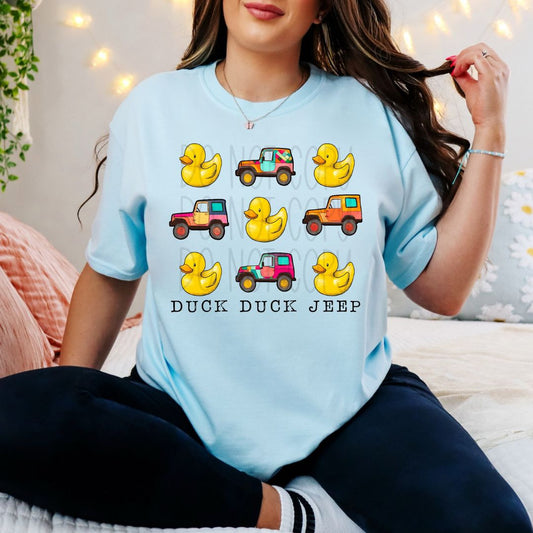 Duck Duck Jeep on Hydrangea Comfort Colors T-Shirt