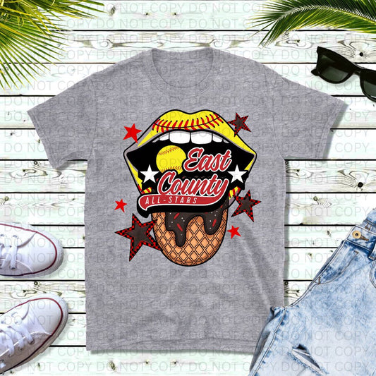 East County Party Lips Mens T-Shirt