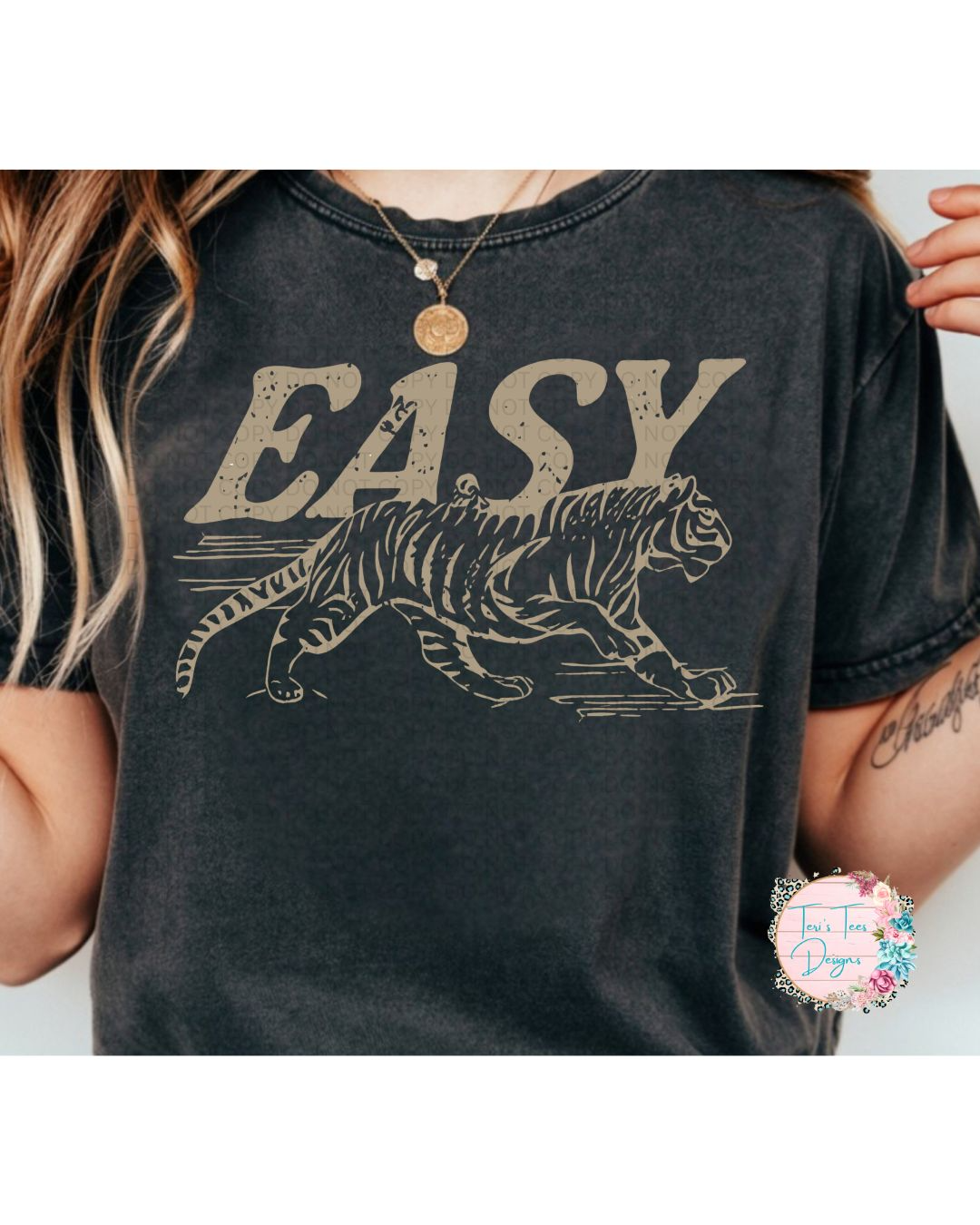 Easy Tiger on Pepper Gray Comfort Colors T-Shirt