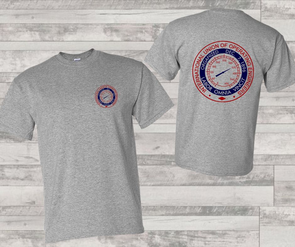 Operating Engineers Local 12 Gauge on Gildan Ultra Cotton with front & back Logo