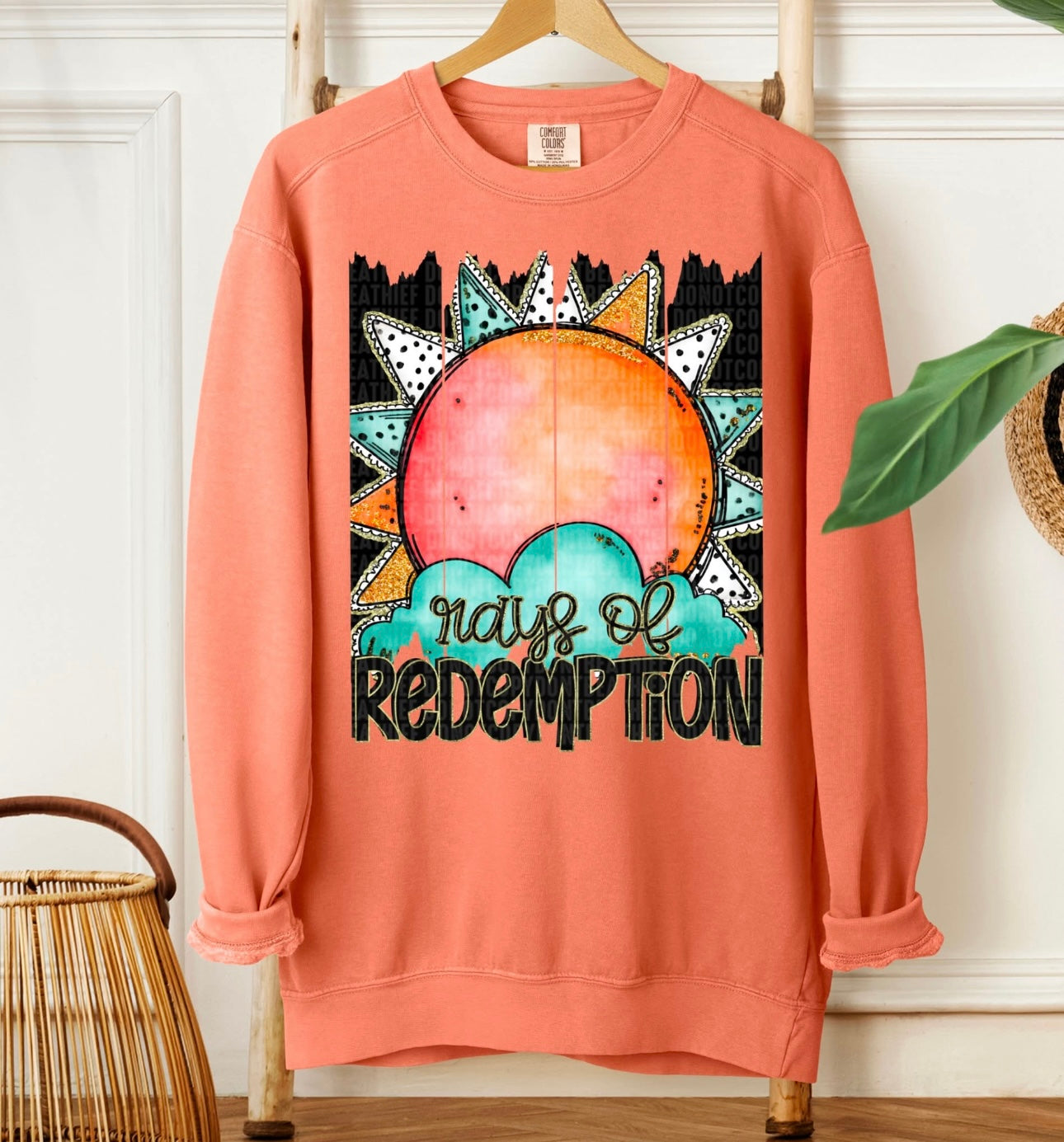 Rays of Redemption Light Green Comfort Colors Crew