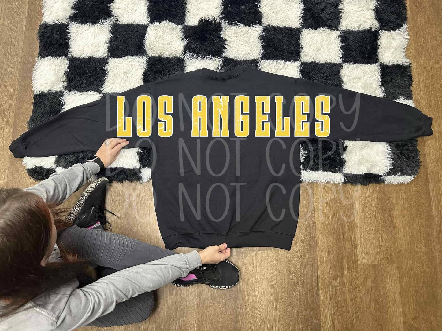 Los Angeles Rams Women's Black Crew Sweatshirt with front & back Design