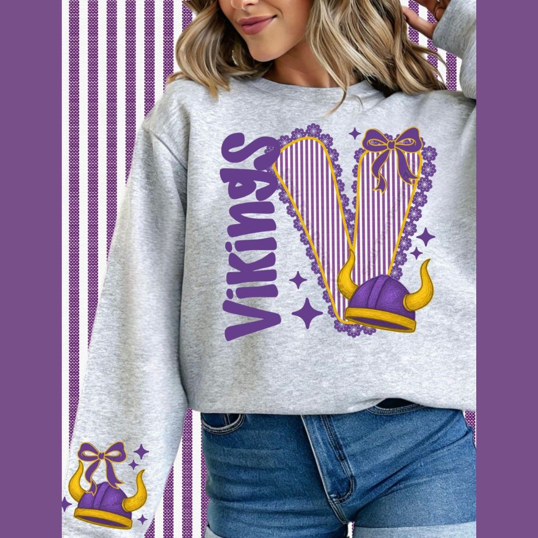 Minnesota Vikings Seersucker Font Women's Crew