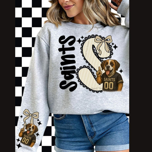 New Orleans Saints Seersucker font Women's Crew