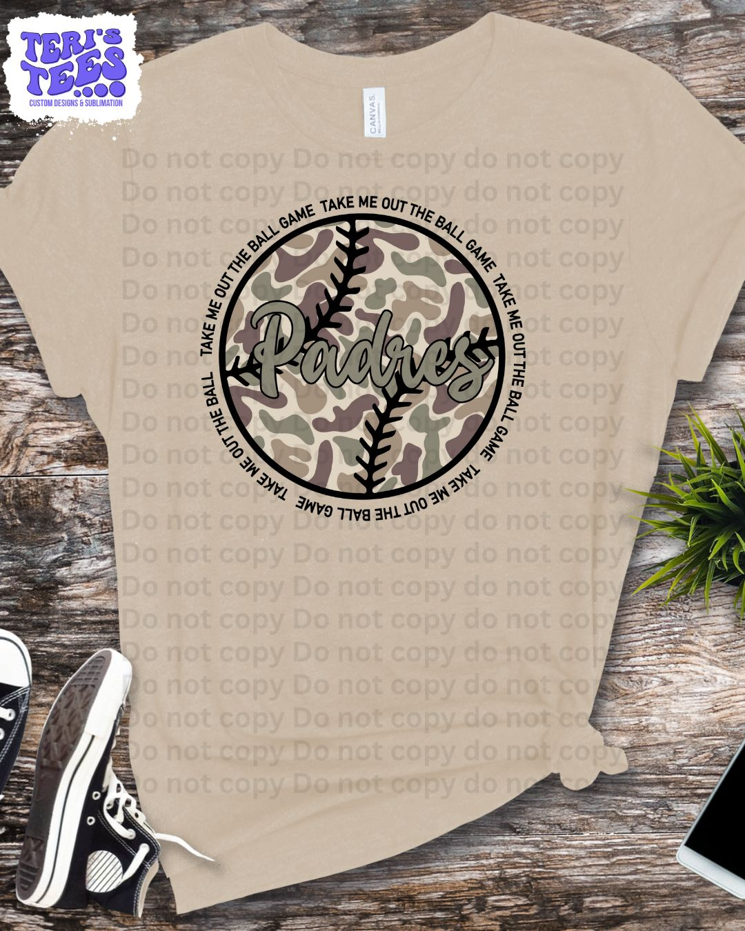 Take me out to the Ballgame Padre Camo T-Shirt