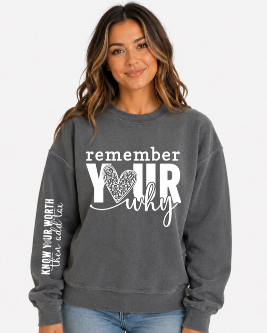 Remember your why with sleeve accent