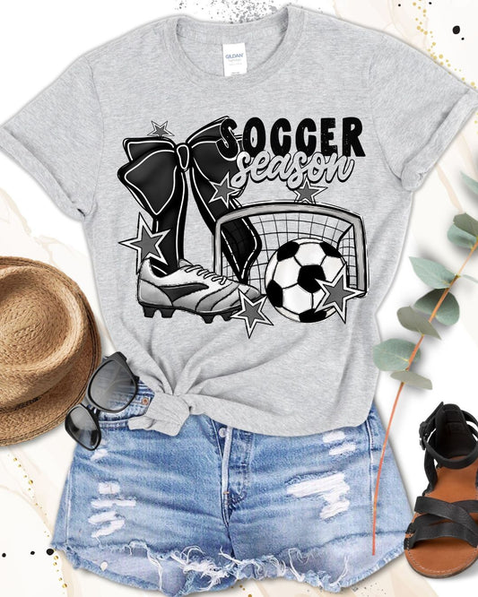 Soccer Season on Bella Canvas Sport Gray T-Shirt