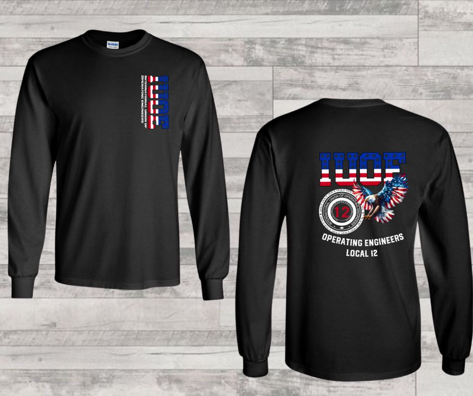 IUOE Eagle with front and back logo Gildan Long Sleeve