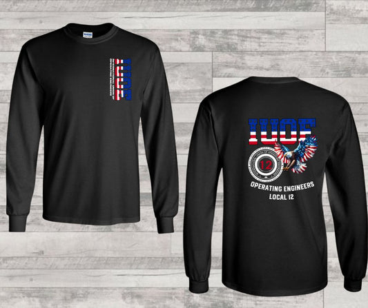 IUOE Eagle with front and back logo Gildan Long Sleeve