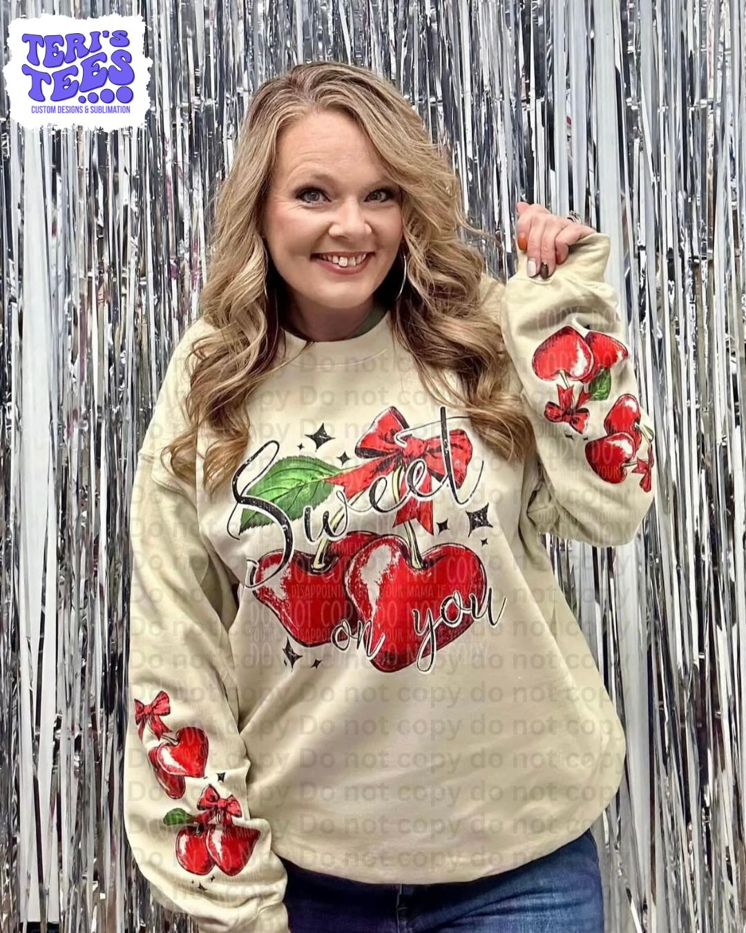 Sweet on You with sleeve accent Crew