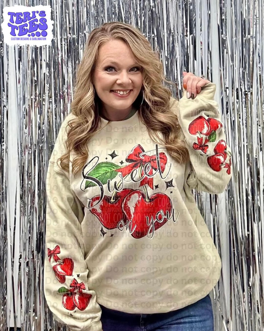Sweet on You with sleeve accent Crew