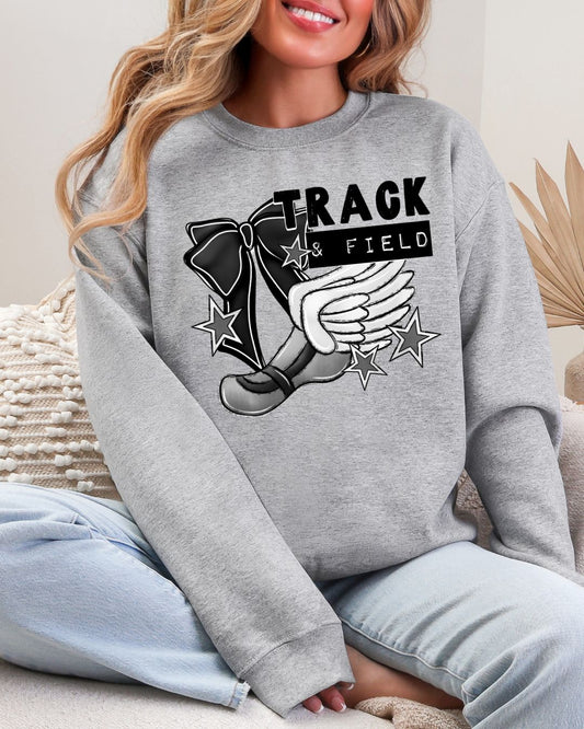 Track & Field on Sport Gray Gildan Crew