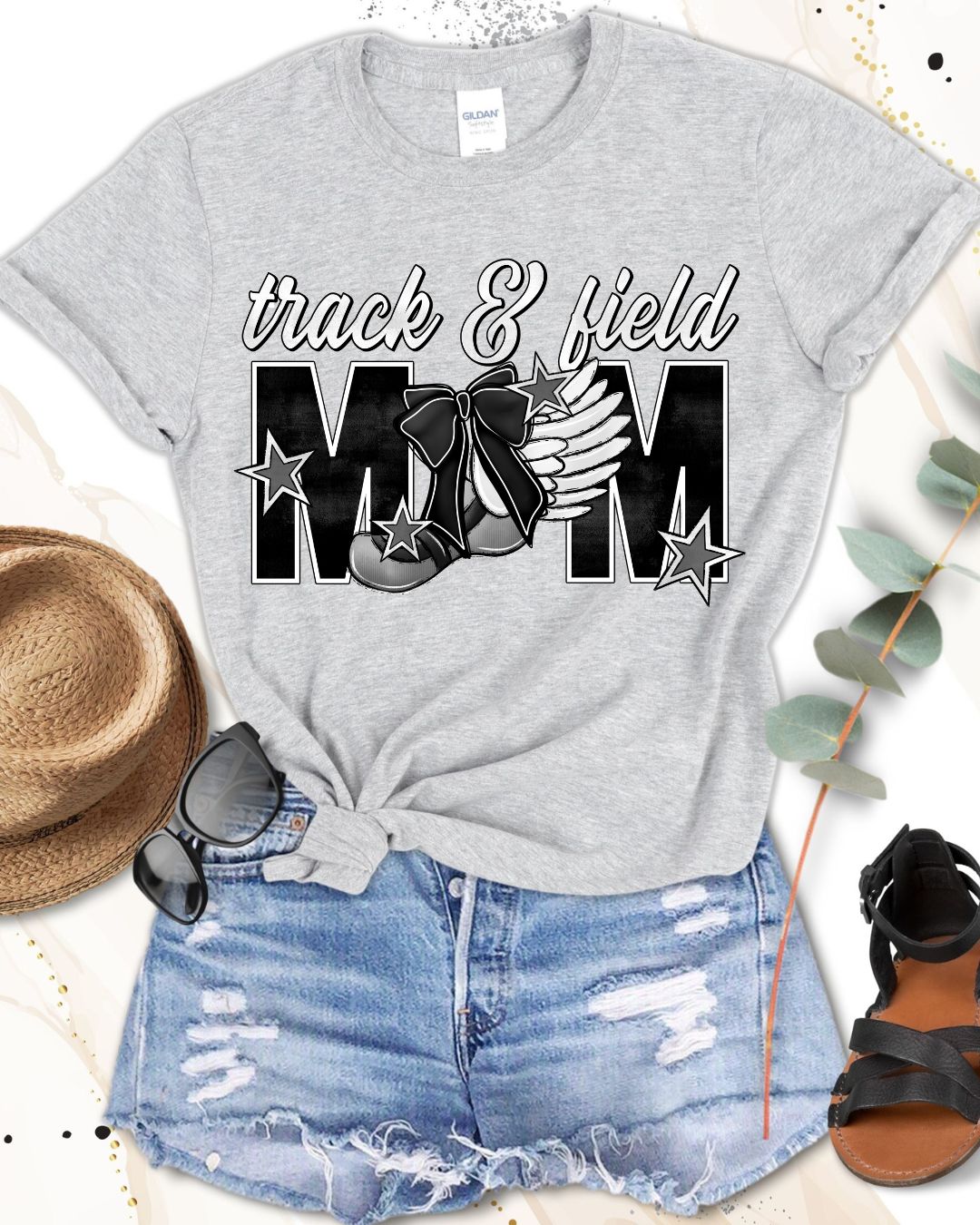 Track & Field Mom Sport Gray Bella Canvas T-Shirt