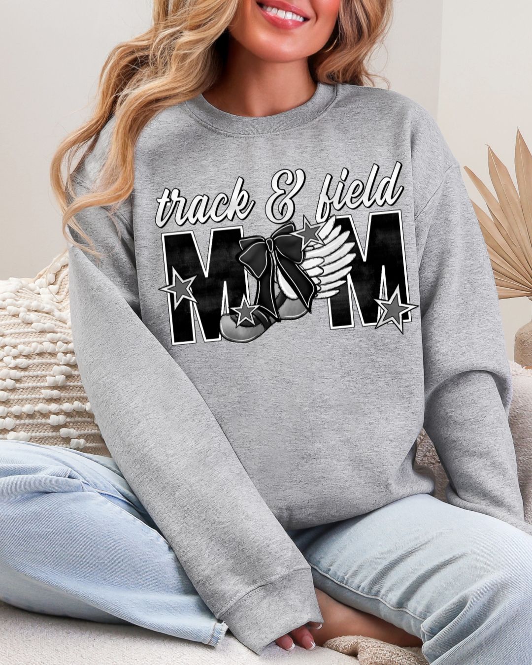Track & Field Mom on Gildan Sport Gray Crew
